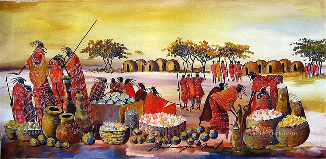 Maasai Market from Africa Oil Paintings